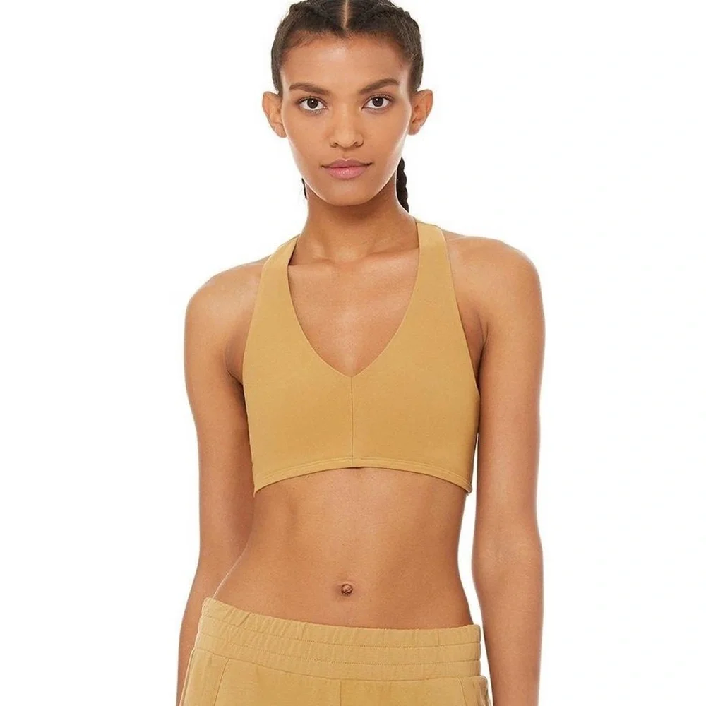 Alo Yoga XS Alosoft Base Bra - Caramel